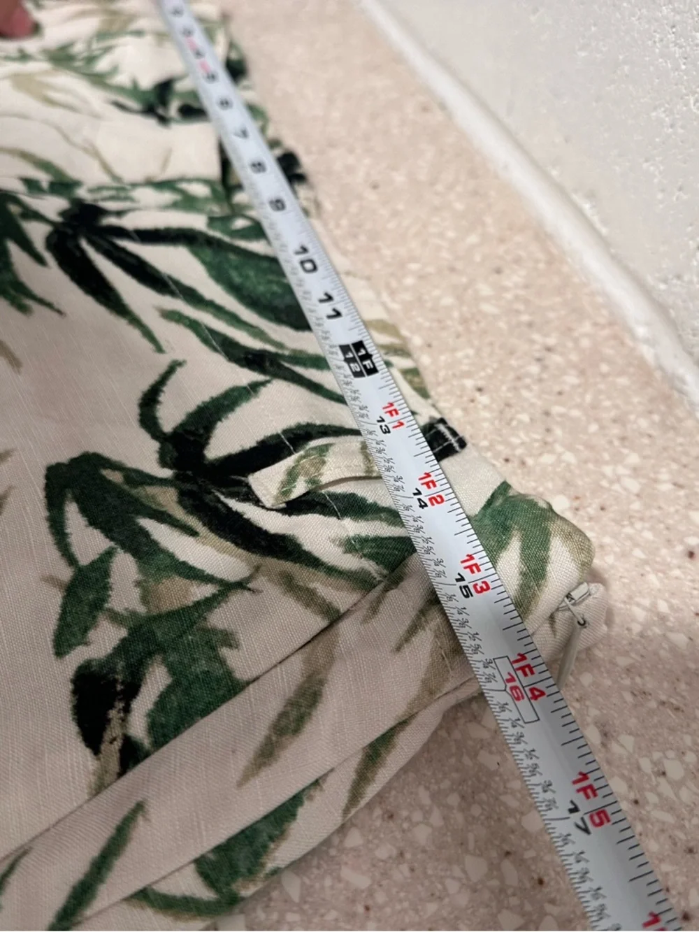 J. Jill Barley Palm Print Linen-Blend Wide Leg Crop Pants Beige GreenLeaf SP NWT - Picture 13 of 16
